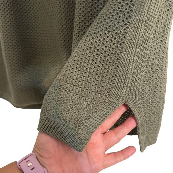 Talbots Women's Size L/XL Sleeveless Green Knit Pullover Sweater Oversized - Picture 4 of 6